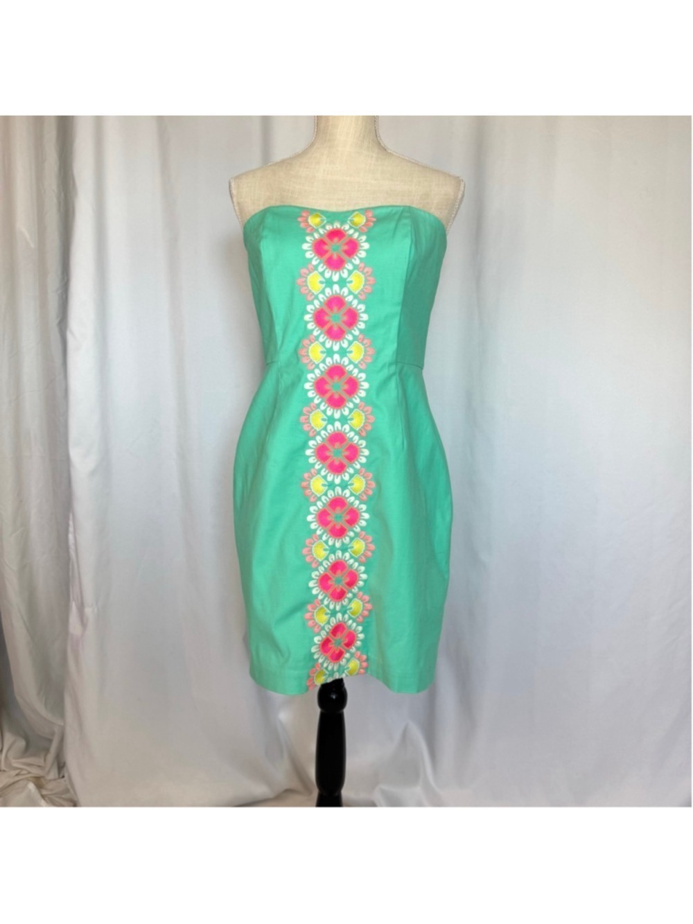 Vineyard Vines Caribbean Floral Embroidered Strapless Dress Women's 6